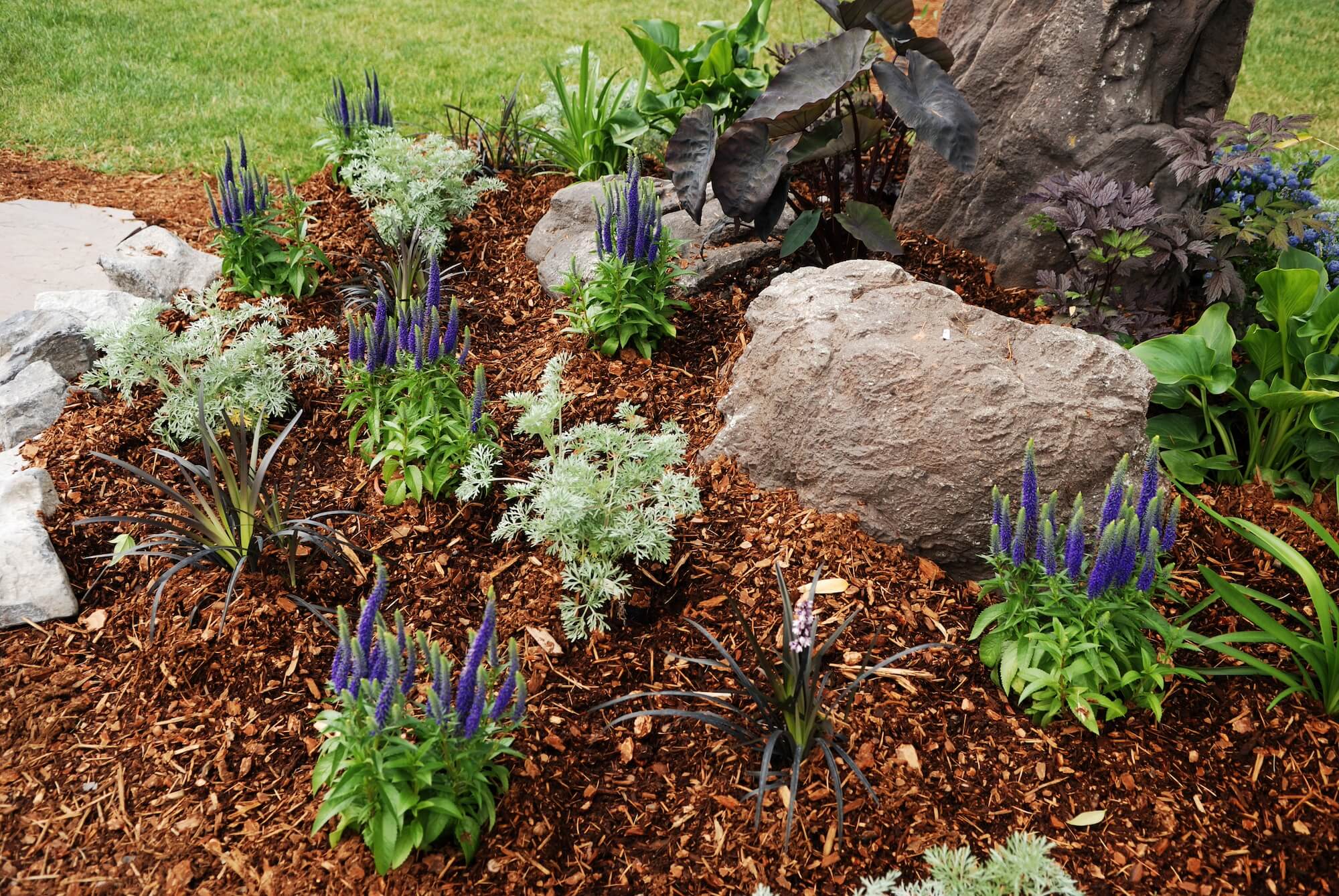 Professional mulch installation for landscape beds